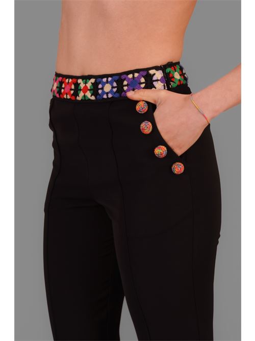 Pantalone in cady a zampa twins fantasy | T4518PBLACK